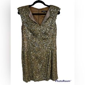 Nanette Lepore Dazzling Copperish, Sequined Mini Dress